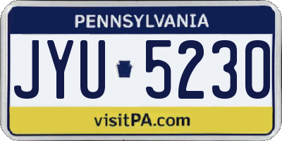 PA license plate JYU5230