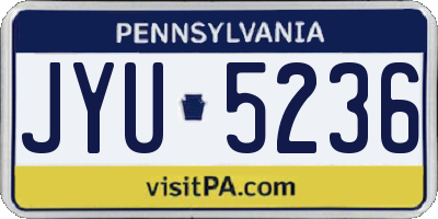 PA license plate JYU5236