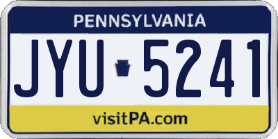 PA license plate JYU5241