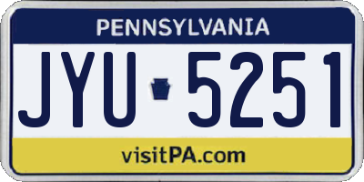 PA license plate JYU5251