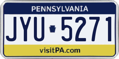 PA license plate JYU5271