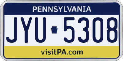 PA license plate JYU5308