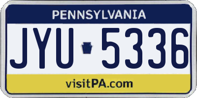PA license plate JYU5336