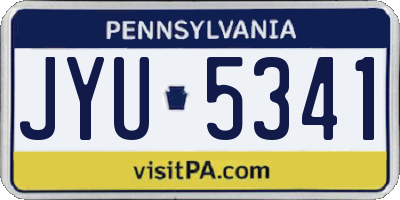 PA license plate JYU5341