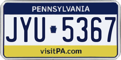 PA license plate JYU5367