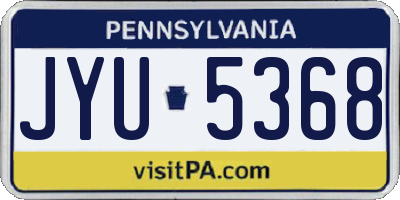 PA license plate JYU5368