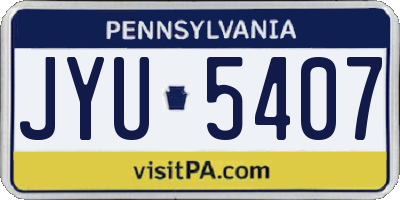 PA license plate JYU5407