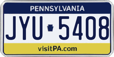 PA license plate JYU5408