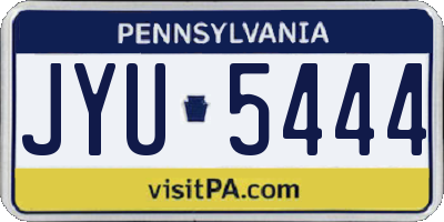 PA license plate JYU5444