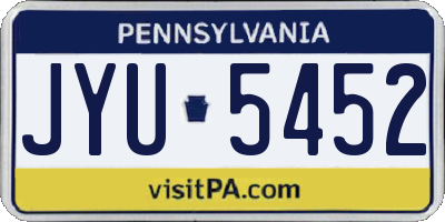 PA license plate JYU5452