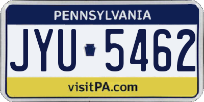 PA license plate JYU5462
