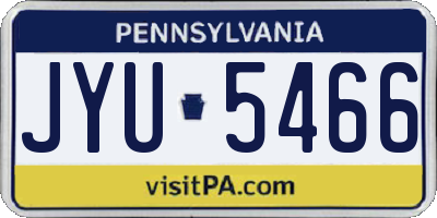 PA license plate JYU5466