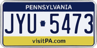 PA license plate JYU5473