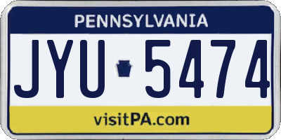 PA license plate JYU5474