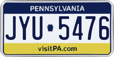 PA license plate JYU5476