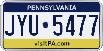 PA license plate JYU5477