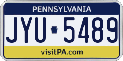 PA license plate JYU5489