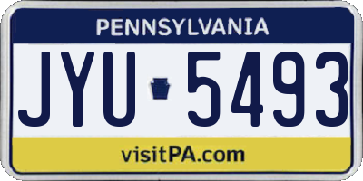 PA license plate JYU5493