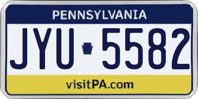 PA license plate JYU5582