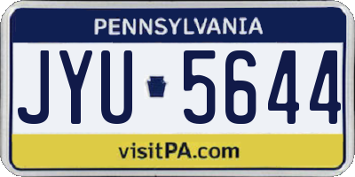 PA license plate JYU5644