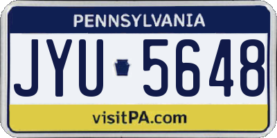 PA license plate JYU5648