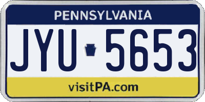 PA license plate JYU5653