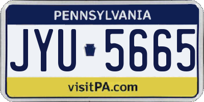 PA license plate JYU5665