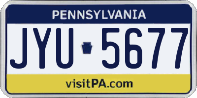 PA license plate JYU5677