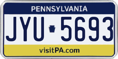 PA license plate JYU5693
