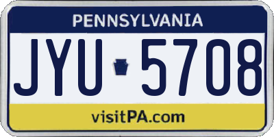 PA license plate JYU5708