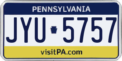 PA license plate JYU5757