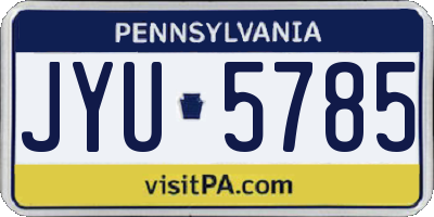 PA license plate JYU5785