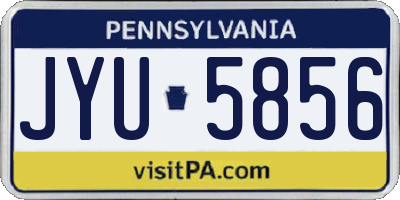 PA license plate JYU5856