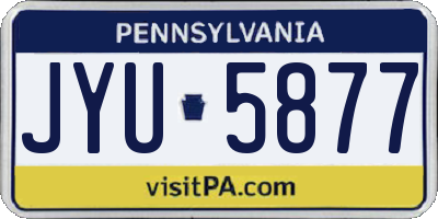 PA license plate JYU5877