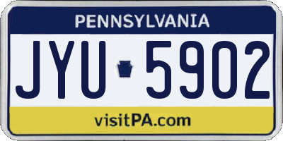 PA license plate JYU5902