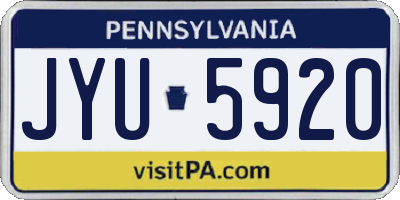 PA license plate JYU5920