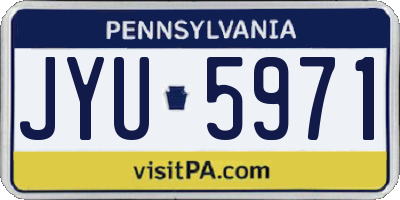 PA license plate JYU5971