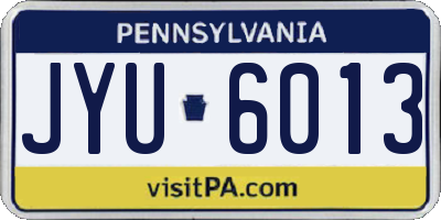 PA license plate JYU6013