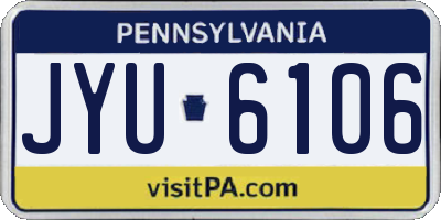 PA license plate JYU6106