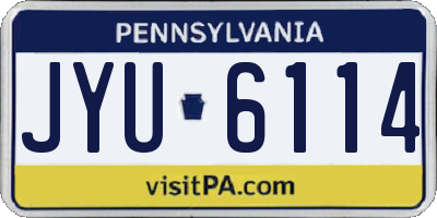 PA license plate JYU6114