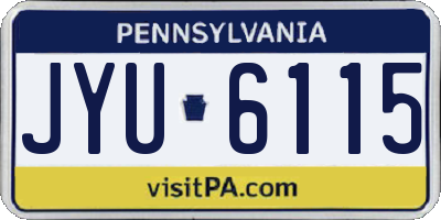PA license plate JYU6115