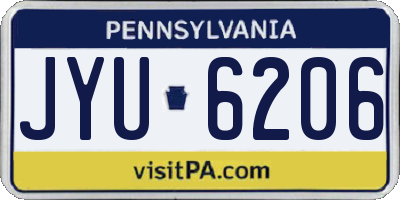 PA license plate JYU6206