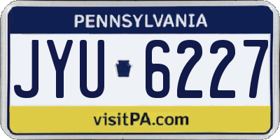 PA license plate JYU6227