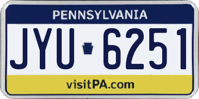 PA license plate JYU6251