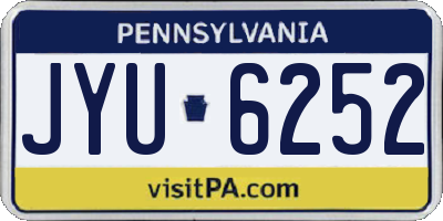 PA license plate JYU6252