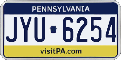 PA license plate JYU6254