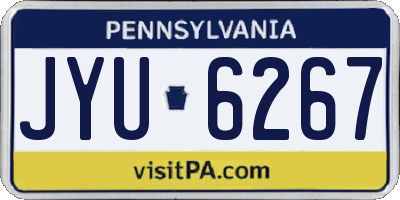 PA license plate JYU6267
