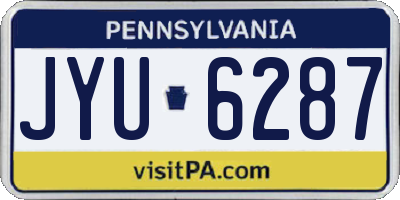 PA license plate JYU6287