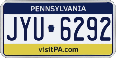 PA license plate JYU6292