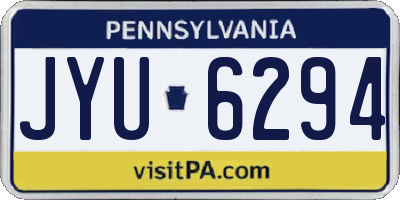 PA license plate JYU6294